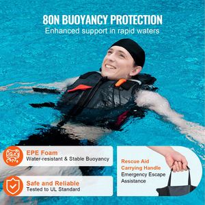 Giubbotto di Salvataggio Impermeabile in EPE e Schiuma, Taglia XXXL, Galleggiabilità 80N per Tutte le Attività Acquatiche - Product Image 5