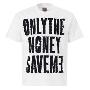 Only The Money Save Me T-shirt en coton jaune pour homme, style streetwear, manches courtes, col rond, imprimé, coupe classique - Product Image 4