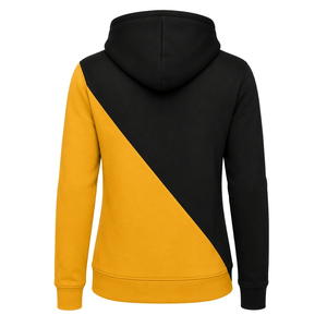 Black Gold Women Custom 2 Cross Panel Pullover Hoodie <b>Long</b> Sleeve Color Block Hooded <b>Sweatshirt</b> Casual Fleece Winter - Product Image 2