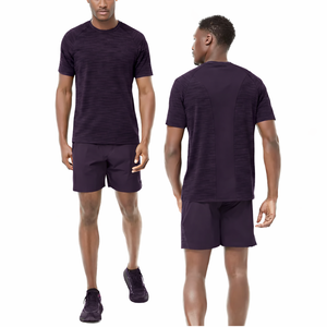 Vêtements de sport en gros, t-shirt personnalisé pour homme, violet foncé, vêtements de sport, vêtements de fitness légers et respirants, coupe classique, OEM - Product Image 1