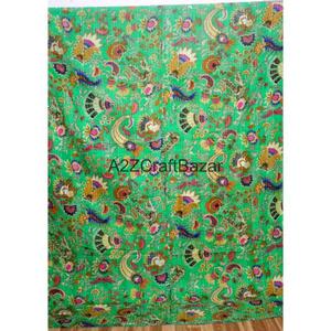 Couverture Kantha réversible vintage faite à la main en coton biologique imprimé floral de haute qualité, écologique, style indien, très vendue pour la maison - Product Image 6