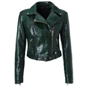 OEM mujer cocodrilo en relieve chaqueta de cuero genuino chaquetas de moda chaquetas de cuero de las mujeres estilo caliente logotipo personalizado hecho en Pakistán - Product Image 1