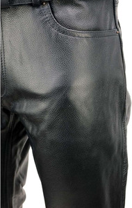 Samroz Sports Men's Premium Leather Classic Casual Motorcycle Riding <b>Pants</b> All Seasons Black Customizable Design Seamless Fusing - Product Image 4