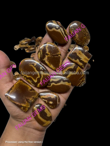 พลอย FAIJAN GEMS 100% ธรรมชาติ แจสเปอร์เอาท์แบ็ค ทรงคาโบชอง พลอยเม็ดเดี่ยวสำหรับทำเครื่องประดับ ขนาดตามสั่ง รับรองโดยบุคคลที่สาม จากราชสถาน - Product Image 2