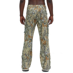 Pantalones Cargo de Camuflaje para Hombre, Cintura Elástica, Múltiples Bolsillos, Transpirables, Estilo Casual de Verano, Tejido de Poliéster - Product Image 4