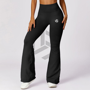 Women's High-Waisted Gym Fitness Scrunch Back <b>Leggings</b> Seamless Yoga Pants with Solid <b>Pattern</b> - Product Image 2