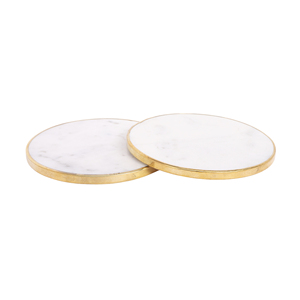 Shubham Handcrafted Round <b>White</b> Marble <b>Coasters</b> Bar Wine <b>Coasters</b> for Table Vintage Marble Stone <b>Coaster</b> Set - Product Image 1