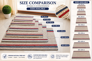Tapis en jute tissé à rayures côtières, écologique, fait main, tapis de porte rustique à rayures pour l'entrée, la maison et la décoration intérieure - Product Image 6