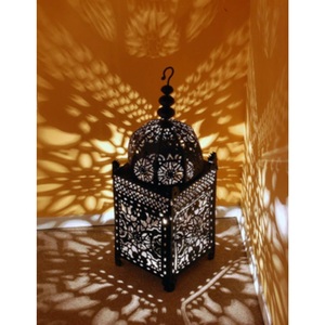Handmade Moroccan Brass <b>Lantern</b> <b>Set</b> Rectangle Shape Home Decoration Durable Candle Holder Lights - Product Image 4
