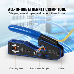 ชุดเครื่องมือเข้าหัวสาย RJ45 พร้อมหัวต่อเหล็ก 20 ชิ้น สำหรับงาน DIY ระดับ Cat5e/Cat6/Cat6a ใช้กับปลั๊กโมดูลาร์ 8P8C - Product Image 2
