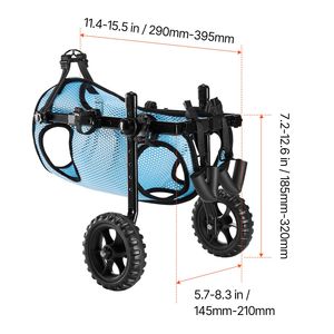 Carrozzina Manuale Leggera per Cani con 2 Ruote Regolabili e Ammortizzatori per Supporto della Mobilità e delle Zampe Posteriori - Product Image 3