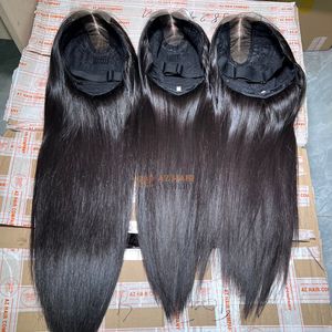 Long Length Human Hair Wigs 2x6 Swiss Lace Wigs Glueless Bone Straight Hair Natural Color <b>Silky</b> Smooth - Product Image 1