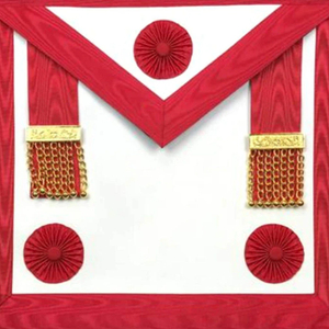Tablier maçonnique cérémoniel brodé sur mesure, pompons dorés, bordure en dentelle bleue, fermeture magnétique lavable, regalia de luxe haut de gamme personnalisé - Product Image 4