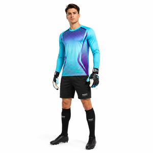 Ensemble de maillot de gardien de but personnalisé professionnel à manches longues, uniforme de gardien de but de football, combinaisons d'entraînement de football rembourrées pour hommes et enfants - Product Image 3