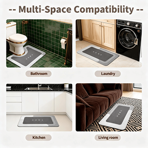 Set di 3 Tappetini da Bagno Morbidi ad Asciugatura Rapida, Antiscivolo con Base in Gomma per Bagno, Cucina, Doccia, Lavandino, SUPER ASSORBENTI - Product Image 5