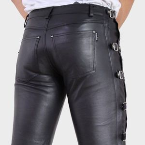 กางเกงหนังแท้ 100% สำหรับผู้ชาย ป้องกันรอยยับ แห้งเร็ว ซิปหน้า ทรงตรง - Product Image 6
