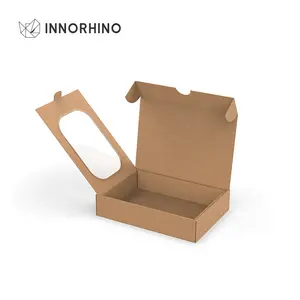 INNORHINO Box Design Deli Food Grade Cake Pastry Flip Top Folded Paper Packaging Transparent Window Eco Friendly
