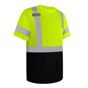 Men's <b>Hi</b> <b>Vis</b> Reflective Safety <b>Shirts</b> High Visibility Short Sleeve Construction Work T-<b>Shirt</b> - Product Image 3