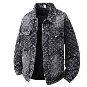Veste en jean délavé pour homme MANWA, poches, col rabattu, simple boutonnage, manches classiques, style vintage, en coton, pour l'hiver - Product Image 2