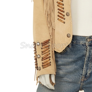 Real Soft Genuine Leather <b>Suede</b> Ladies Western <b>Jacket</b> With Fringes Women's Winter Heated Lining Oem <b>Jackets</b> - Product Image 5