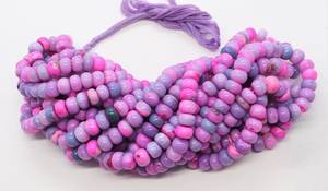 Hermosas Cuentas de Ópalo Rosa Lavanda en Forma de Rondelle, Cuentas Sueltas de Ópalo con Tonos Rosa y Morado, Gema de Ópalo Natural - Product Image 2