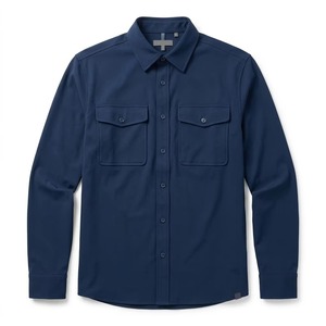 Nouvelle Collection Printemps-Automne 2026 – Chemise Décontractée Homme à Manches Longues en Polyester/Coton Perlé, Couleur Unie, Infroissable, Boutonnage Simple, Respirante - Product Image 4