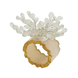 Anillo para Servilletas de Resina Ecológica con Diseño de Cuentas, Excelente Anillo para Servilletas Azul Cielo, Decoración para Mesa de Comedor - Product Image 3