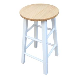 FCH Solid Wood <b>Folding</b> Dining Cart with 2 Free <b>Stools</b> White YJ <b>Kitchen</b> Islands & Carts - Product Image 3