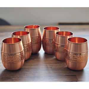 Verres à boire en cuivre faits à la main, style vintage, écologiques, réutilisables, pour la salle à manger - Product Image 1
