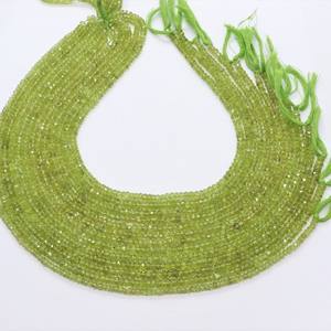 Cuentas facetadas de peridoto natural de 4-4.5 mm, piedra preciosa de peridoto, hilo de 13 pulgadas, cuentas de peridoto al por mayor para la fabricación de joyería. - Product Image 5