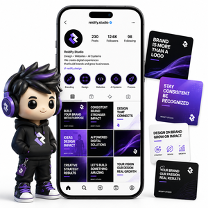 ชุดอุปกรณ์สร้างแบรนด์ Reidify Studio ชุดภาพลักษณ์โซเชียลมีเดีย เนื้อหาที่สม่ำเสมอ ความเป็นอยู่ที่มั่นคงในสายตาผู้อ่าน พร้อมใช้งานกับ AI ออนไลน์ - Product Image 1