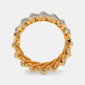 แหวนทอง14K แบบสองโทนสีเพชรสำหรับปลูกในห้องปฏิบัติการ - Product Image 5