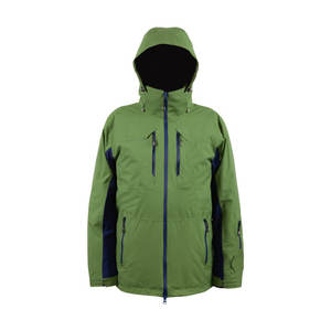 Chaqueta de Esquí Safari de Invierno Personalizada para Hombre con Capucha de Fibra de Bambú, Transpirable, con Cierre Frontal y Forro de Lona con Logotipo - Product Image 1