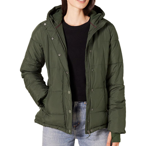 Chaqueta Acolchada para Mujer, con Capucha, para Invierno, Manga Larga, Color Sólido, Relleno de Poliéster, Cierre de Cremallera, Largo Regular - Product Image 1