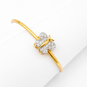 Brazalete de Mariposa en Oro de 18 Quilates con Circonita Cúbica, Joyería Elegante de Alto Brillo para Mujer, Uso Diario, Regalo para Fiestas y Bodas - Product Image 2