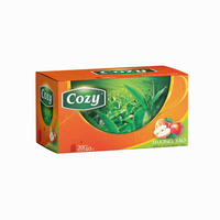 Thé biologique premium 100% en sachet, sachets de thé personnalisés aromatisés à la pomme, sachets de thé noir pour l'alimentation et les boissons, fournisseur de sachets de thé à la pomme