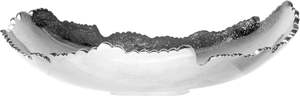 Silver Hammered <b>Decorative</b> <b>Bowl</b> Irregular Edge Metal Serving Tray Modern Centerpiece Dish <b>for</b> Fruits <b>Keys</b> Home Decor - Product Image 2
