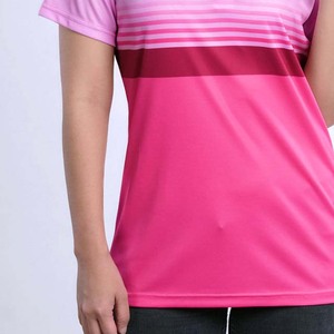 Polo de Mujer con Bloques de Color, Manga Corta, Rosa, Tejido de Punto de Secado Rápido, Ropa Deportiva Informal - Product Image 4