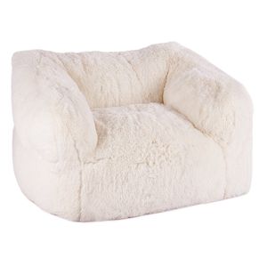 Divano a sacco per adulti soffice peluche imbottitura in schiuma ad alta densità comodo comodo comodo per soggiorno camera da letto Beige - Product Image 1