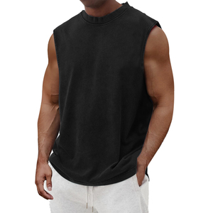 เสื้อกล้ามผู้ชาย CAULT ARRAY รุ่นวินเทจ ผ้าโพลีเอสเตอร์/คอตตอน ตัดขอบดิบ ทรงโอเวอร์ไซส์ แขนกุด สไตล์ฮิปฮอป เสื้อยืดแนวสตรีท ระบายอากาศได้ดี - Product Image 2