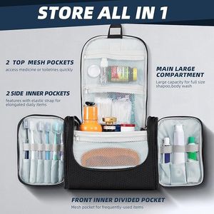 Grande trousse de toilette résistante à l'eau, sac de voyage suspendu pour hommes et femmes, pour maquillage, cosmétiques, rasage - Product Image 6