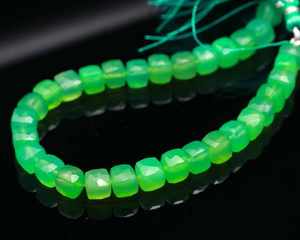 Cuentas de Calcedonia Verde Natural en Forma de Caja, de 6-9mm, Sueltas, para la Fabricación de Joyería y Pulseras, Precio al por Mayor - Product Image 6