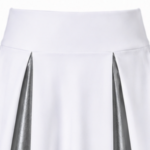 Ensemble d'uniforme de cheerleading sublimé blanc et gris sans manches, haut court et jupe, tenue de sport personnalisée pour l'entraînement et la performance - Product Image 6