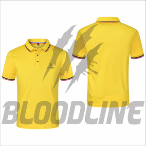 Polo à manches courtes pour homme Bloodline, vert uni, tricoté, respirant, coupe classique, logo sur le devant - Product Image 3