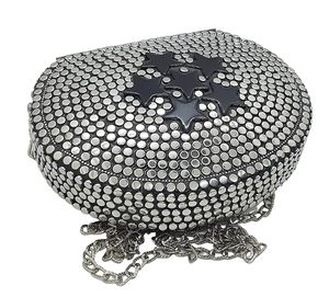 <b>Silver</b> metal Beaded Ethnic purse Girls Bridal Bag cross body bag for women/Girl party <b>clutch</b> Metal <b>clutches</b> Vintage Brass - Product Image 2