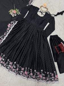 Hermoso Vestido Anarkali de Diseño Indio-Pakistaní, Tela Chinon, Bordado Elegante, para Fiestas, Bodas, Casual, Tradicional, Ropa Femenina - Product Image 3