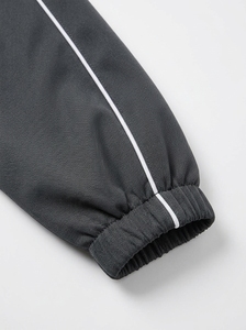 Ensemble de survêtement unisexe noir ample à manches longues avec fermeture éclair, col montant, coupe décontractée, respirant, style sportif, couleur unie, pour adulte - Product Image 5