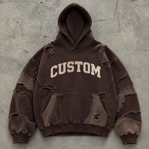 <b>Clothing</b> Wear New Arrival Men Distressed Hoodies Polyester Cotton Winter Waterproof Quick Dry Pullover High Quality Factory Rate - Product Image 1