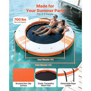 Plataforma Flotante Inflable de 8 Pies, Tapete de Agua Antideslizante con Escalera Desmontable y Bolsa de Transporte para Lagos y Mar - Product Image 2
