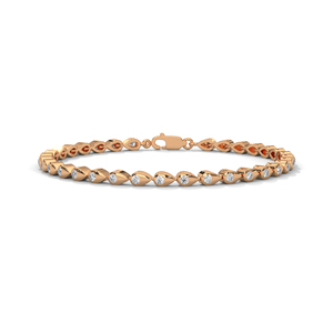 Rose Gold Plated Tennis <b>Bracelet</b> VVS CZ Diamond <b>Bracelet</b> Oval Link <b>Bangle</b> for Women Anniversary Jewelry - Product Image 1